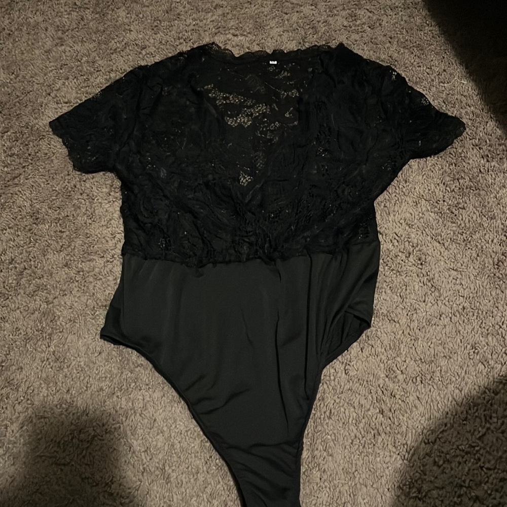 Deep v neck Lacey bodysuit